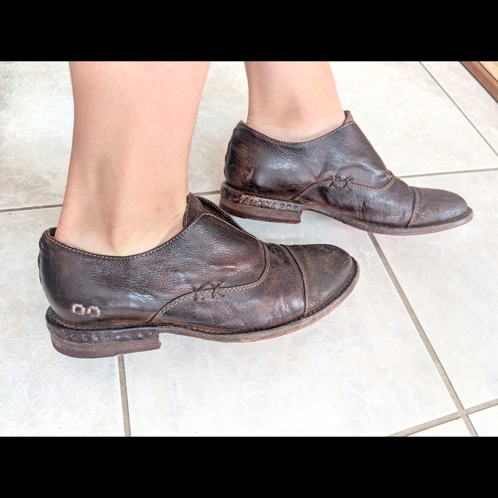 Brown Leather Slip-On Shoes